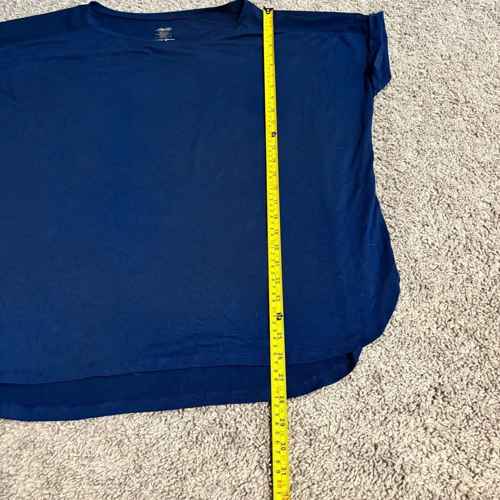 Avia Womens XXL Blue Loose Fit Short Sleeve Tee Casual Comfort Lounge Top - Picture 3 of 5